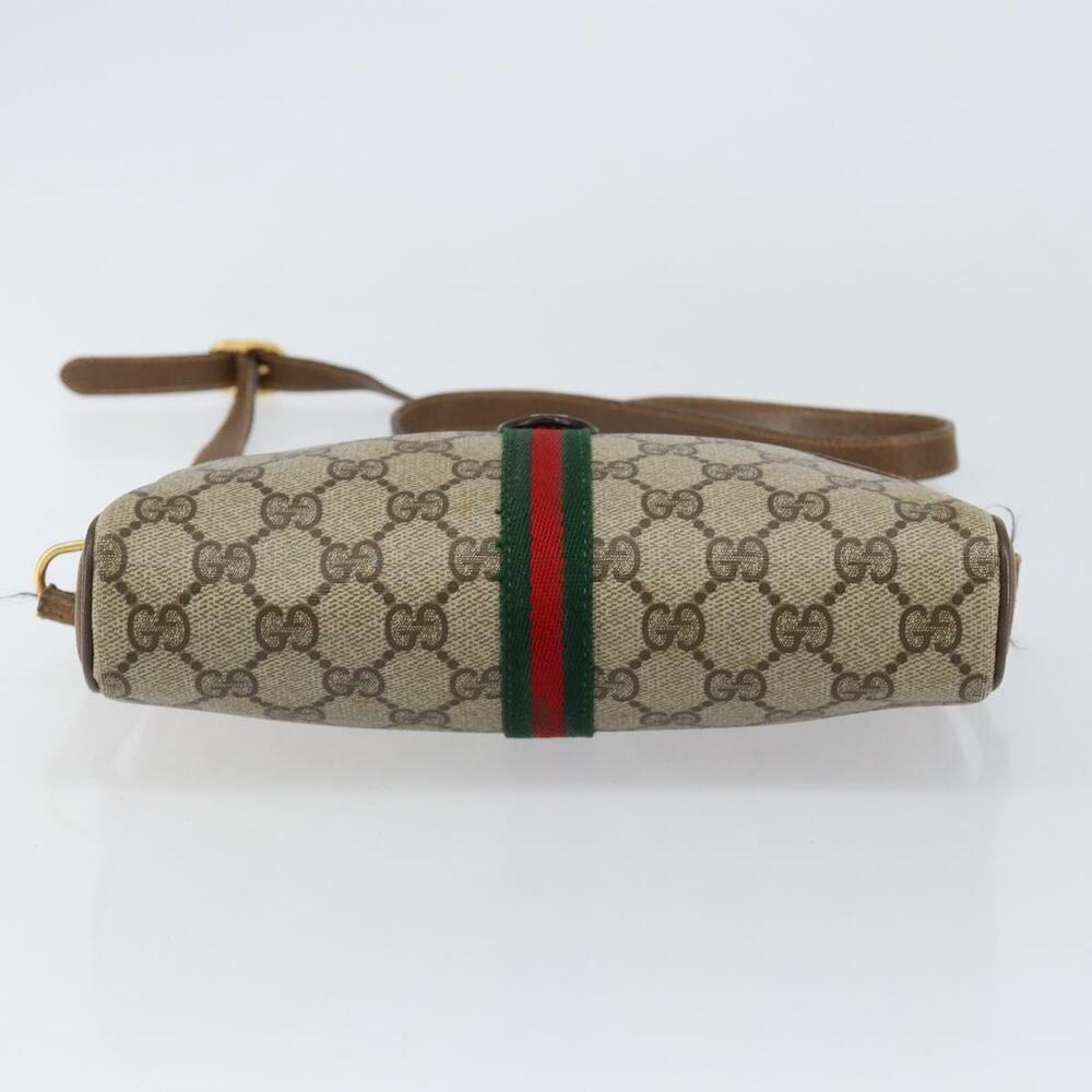 GUCCI GG Supreme Web Sherry Line Bag PVC Beige Gold 116 02 055 Auth 155594 - Picture 5 of 16